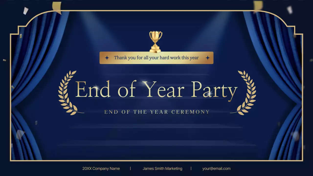 블루 엘레강트 파티 초대장 프레젠테이션