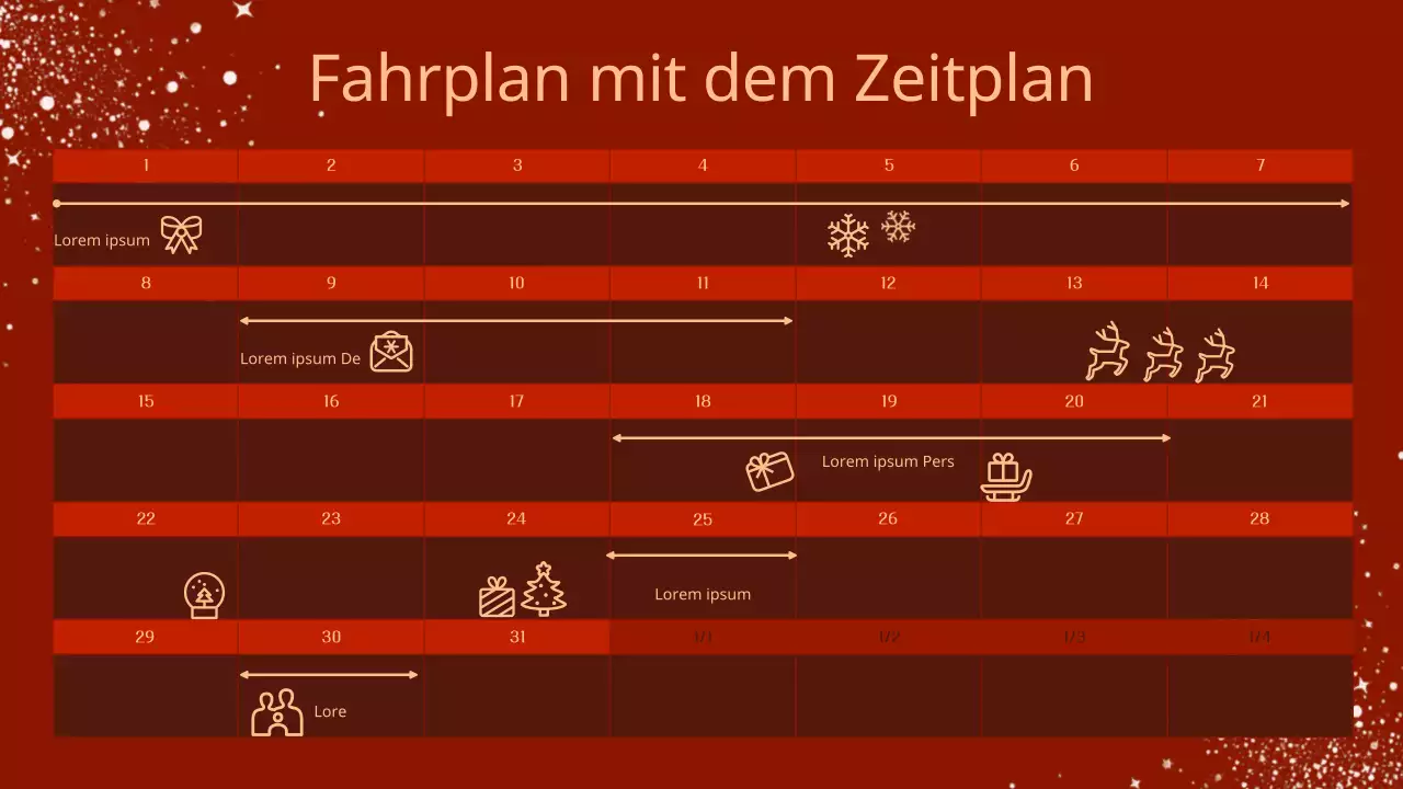Eine luxuriöse Präsentation für ein Weihnachtsfest in Rot und Braun