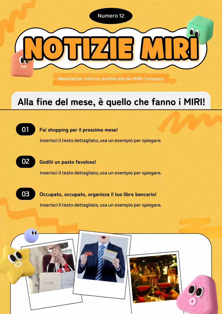 Il notiziario aziendale giallo-nero