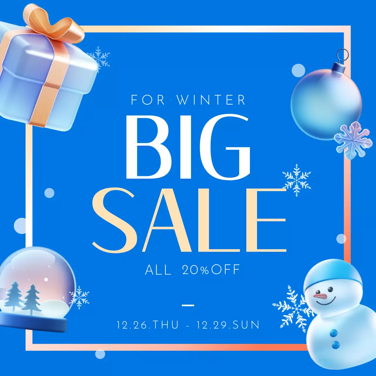 Blue Modern Winter Promotion Social Media Post