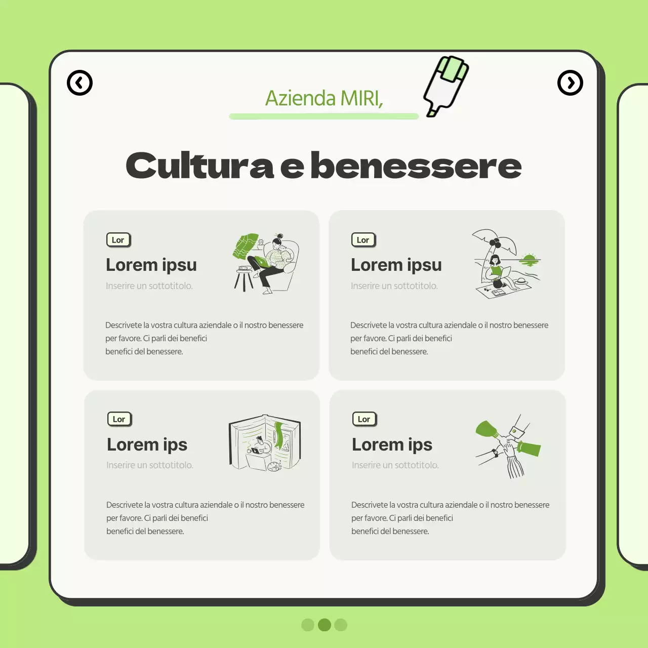 Semplice promozione aziendale in chartreuse e arancione