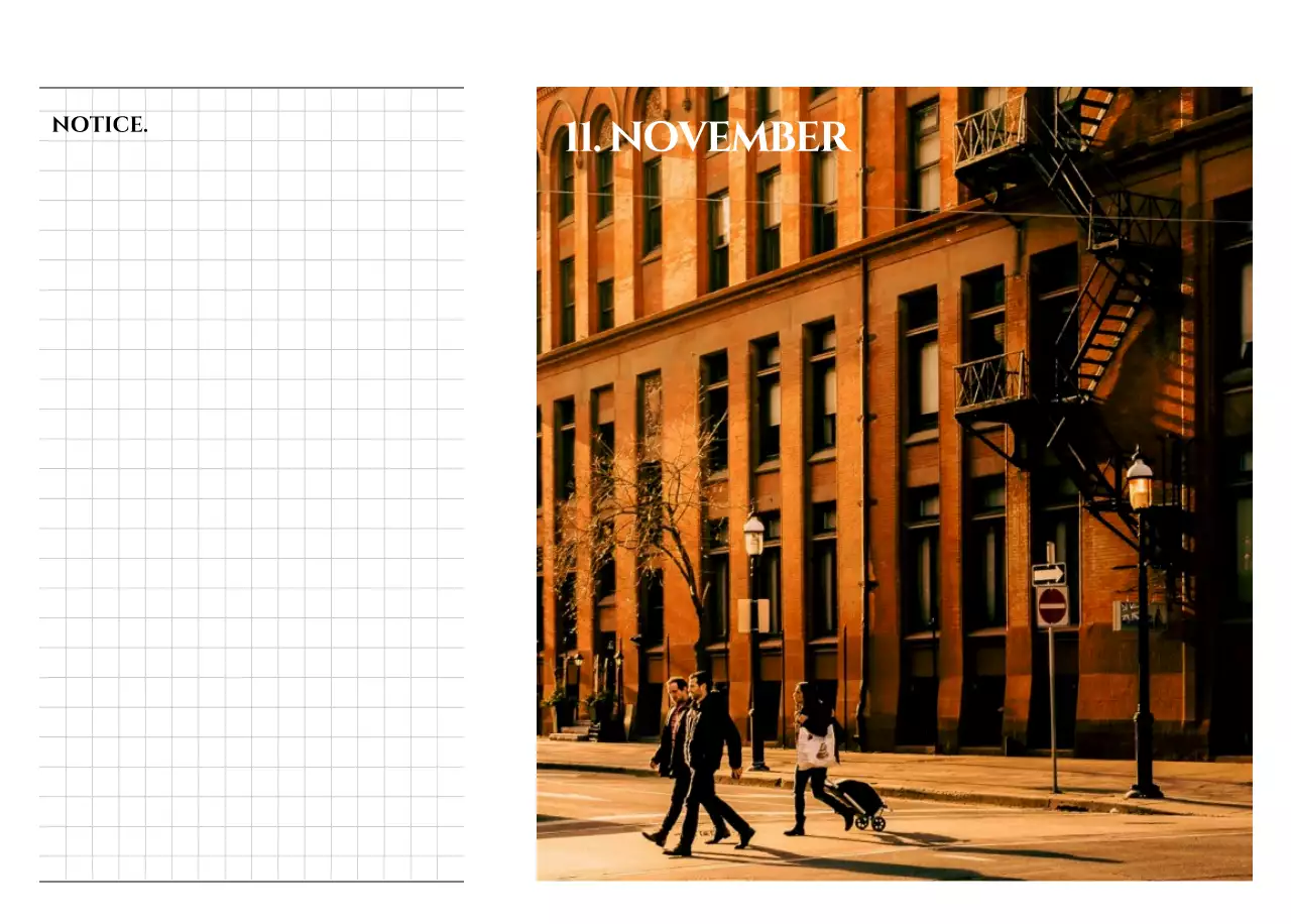 Simple style calendar with an emotional travel photography concept