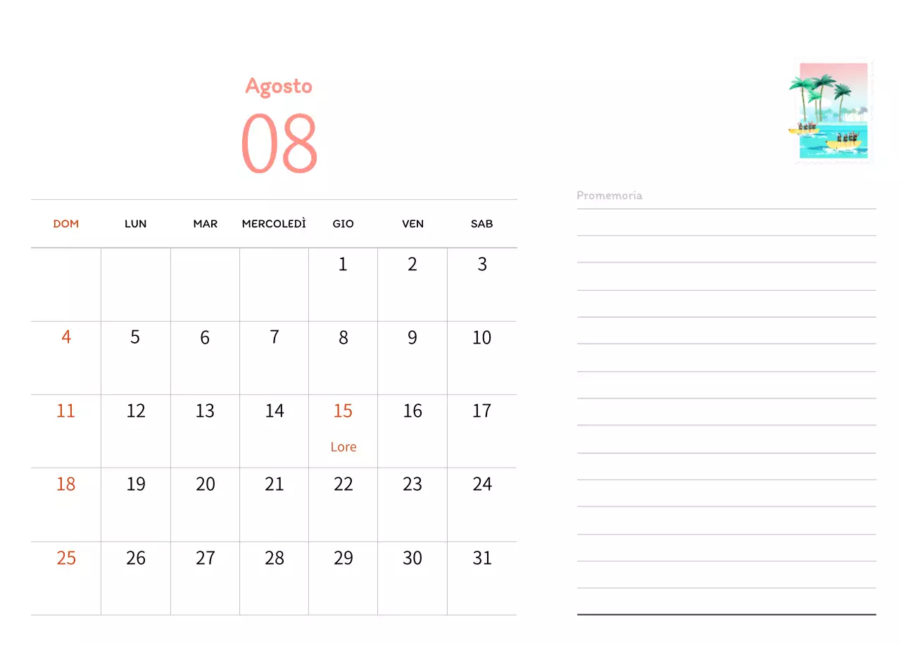 Illustrazioni di francobolli con un concetto caldo