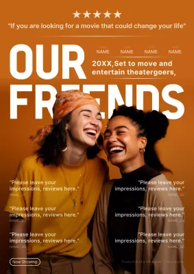 Orange Modern Friendship Promotion Poster