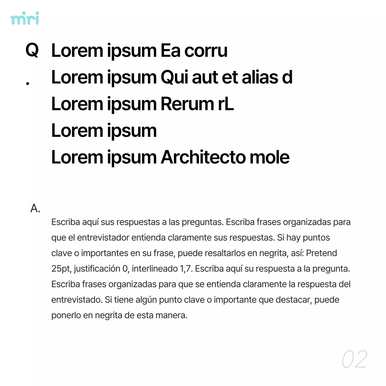 Promover entrevistas y charlas de personalidad sencillas en blanco y azul claro