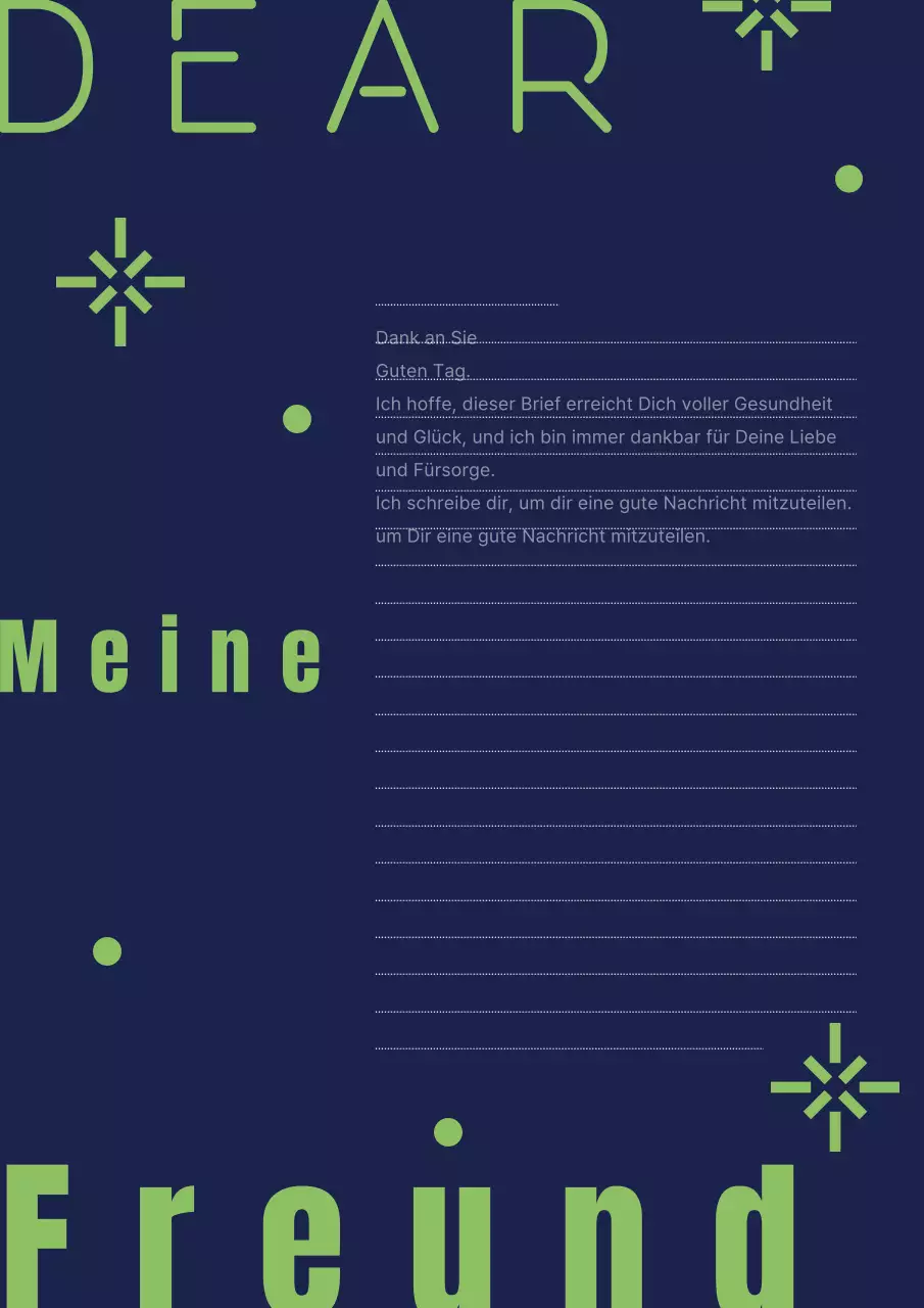 Moderne Briefeinladung in Marineblau und Chartreuse