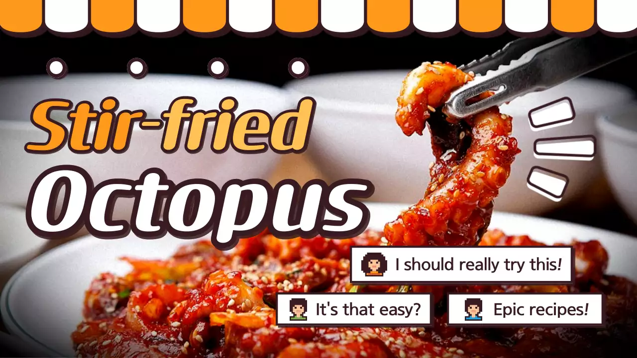 Orange Trendy Octopus Recipe YouTube Thumbnail