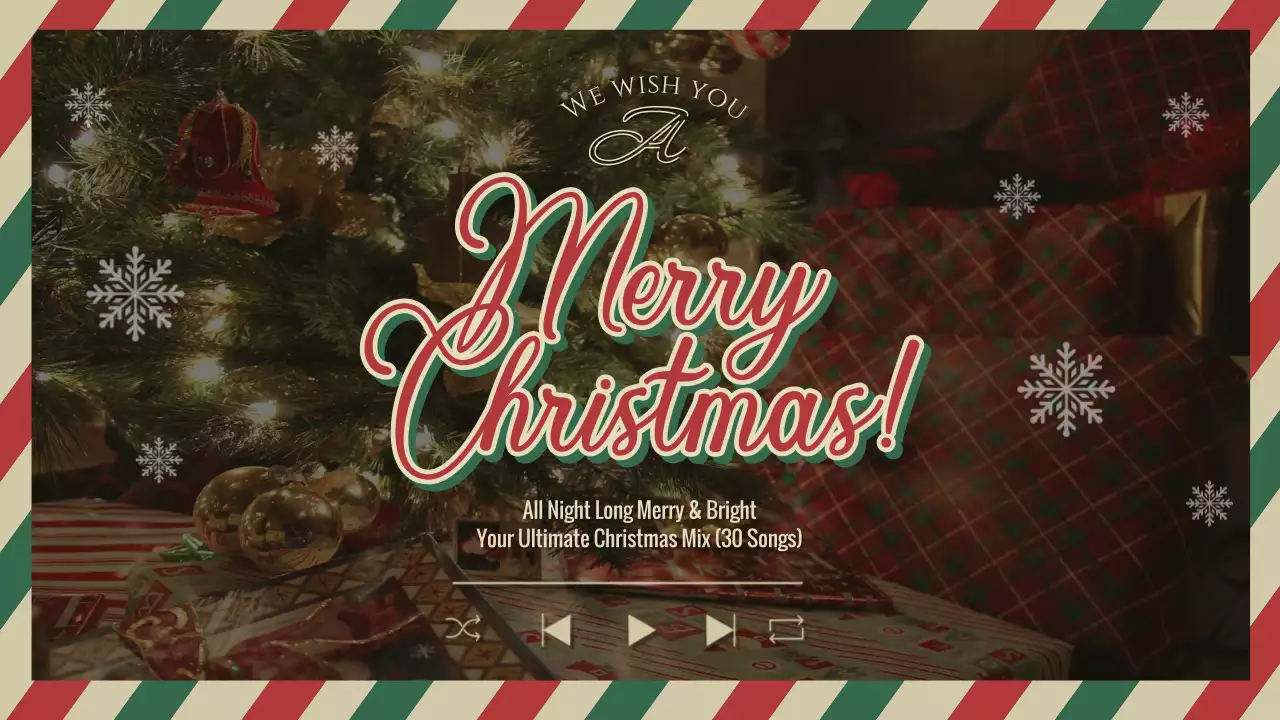 빨강과 초록의 빈티지한 크리스마스 플레이리스트 썸네일 표지