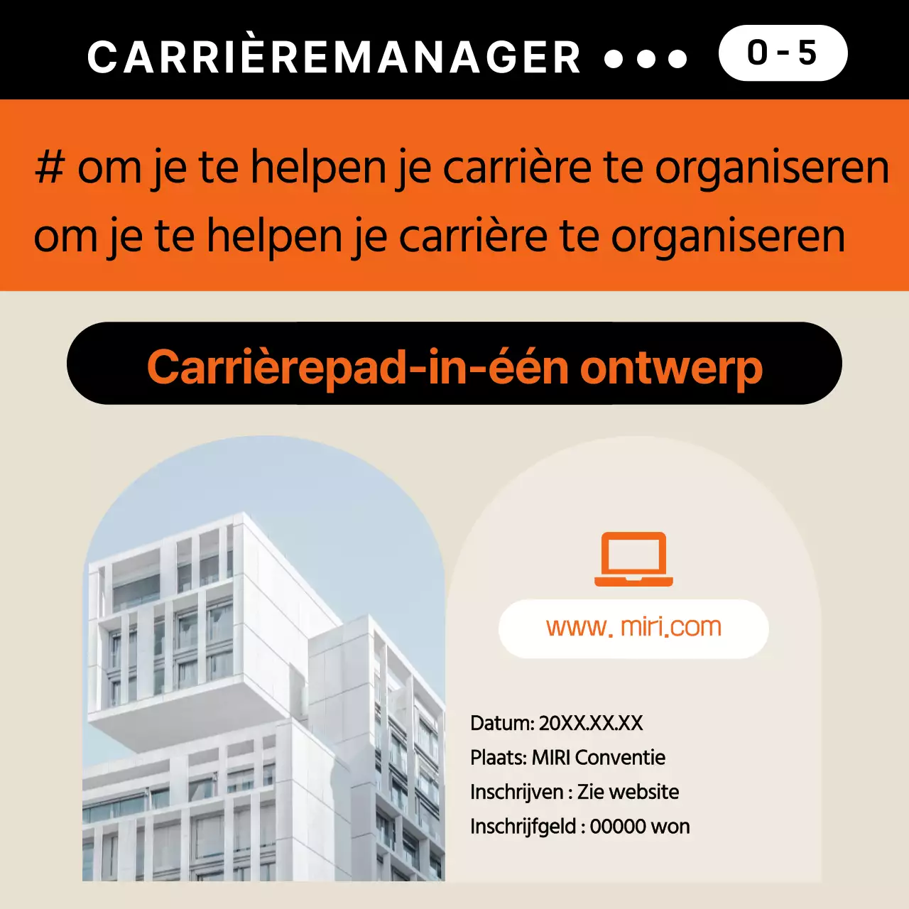 Eenvoudig businessplan in oranje en beige