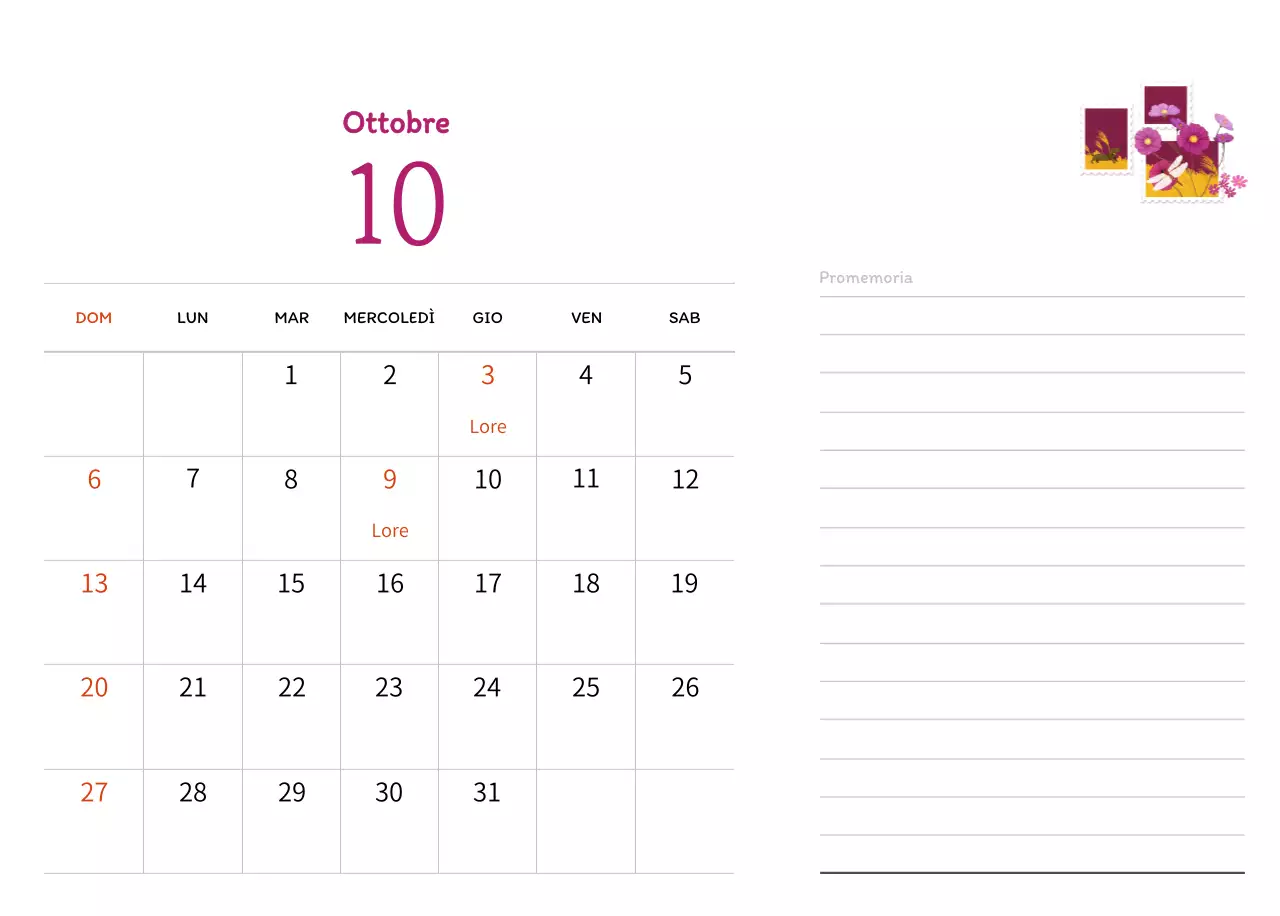 Illustrazioni di francobolli con un concetto caldo