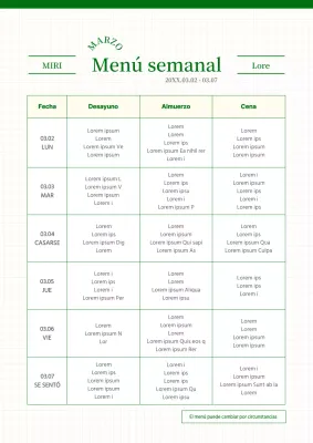 Guía de menús de empresa modernos en verde y beige