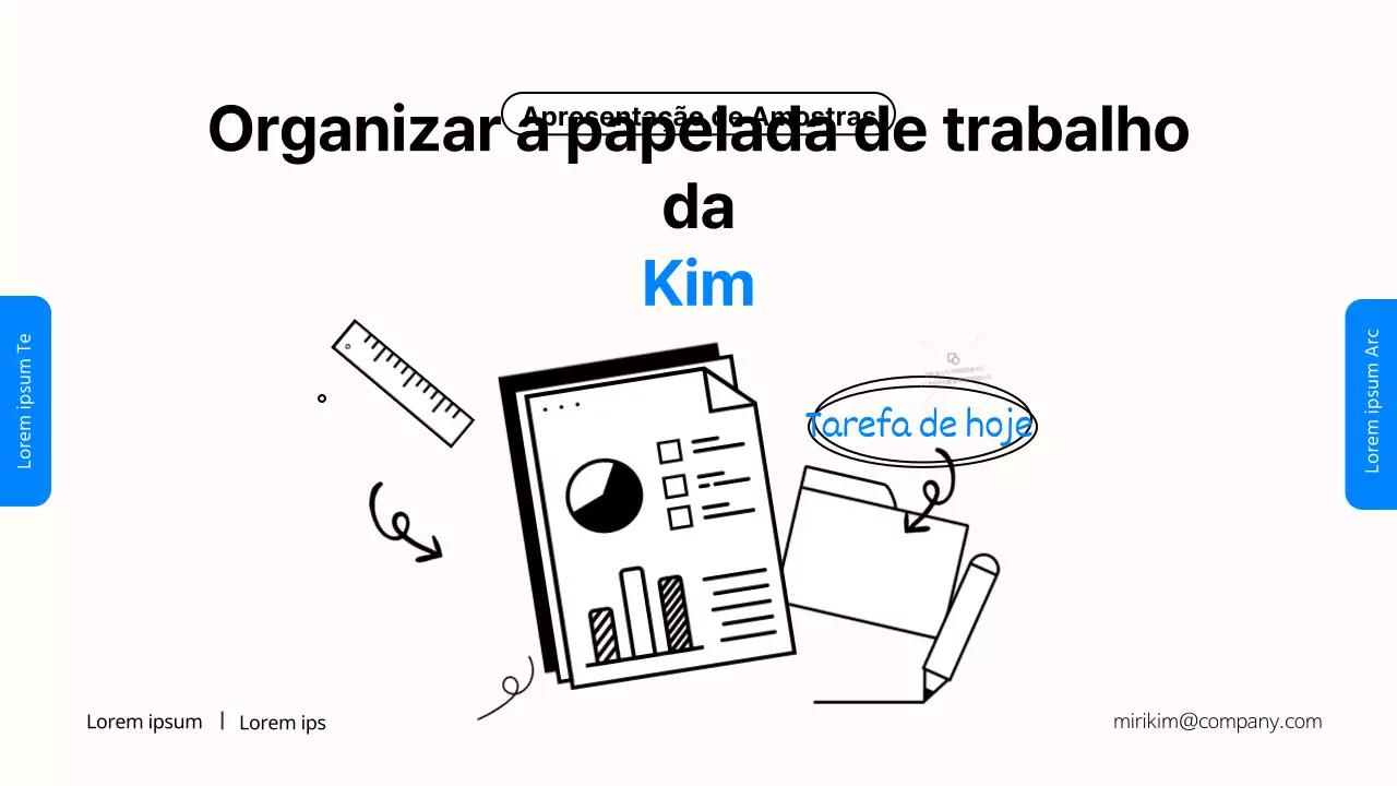 Apresentação de trabalho de escritório simples em azul e preto