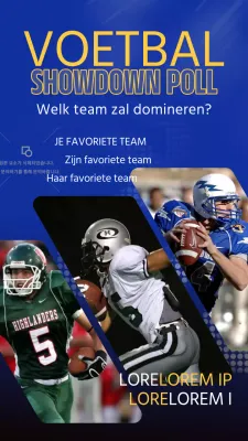Stemmen promoten voor de trendy blauwe en gele Super Bowl wedstrijd