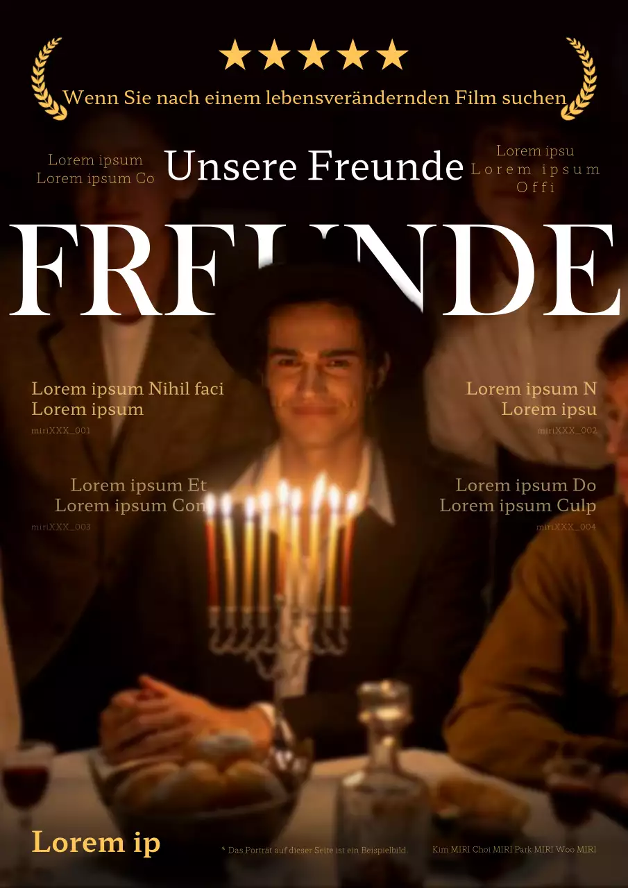 Förderung moderner Filmkritiken in Braun- und Gelbtönen