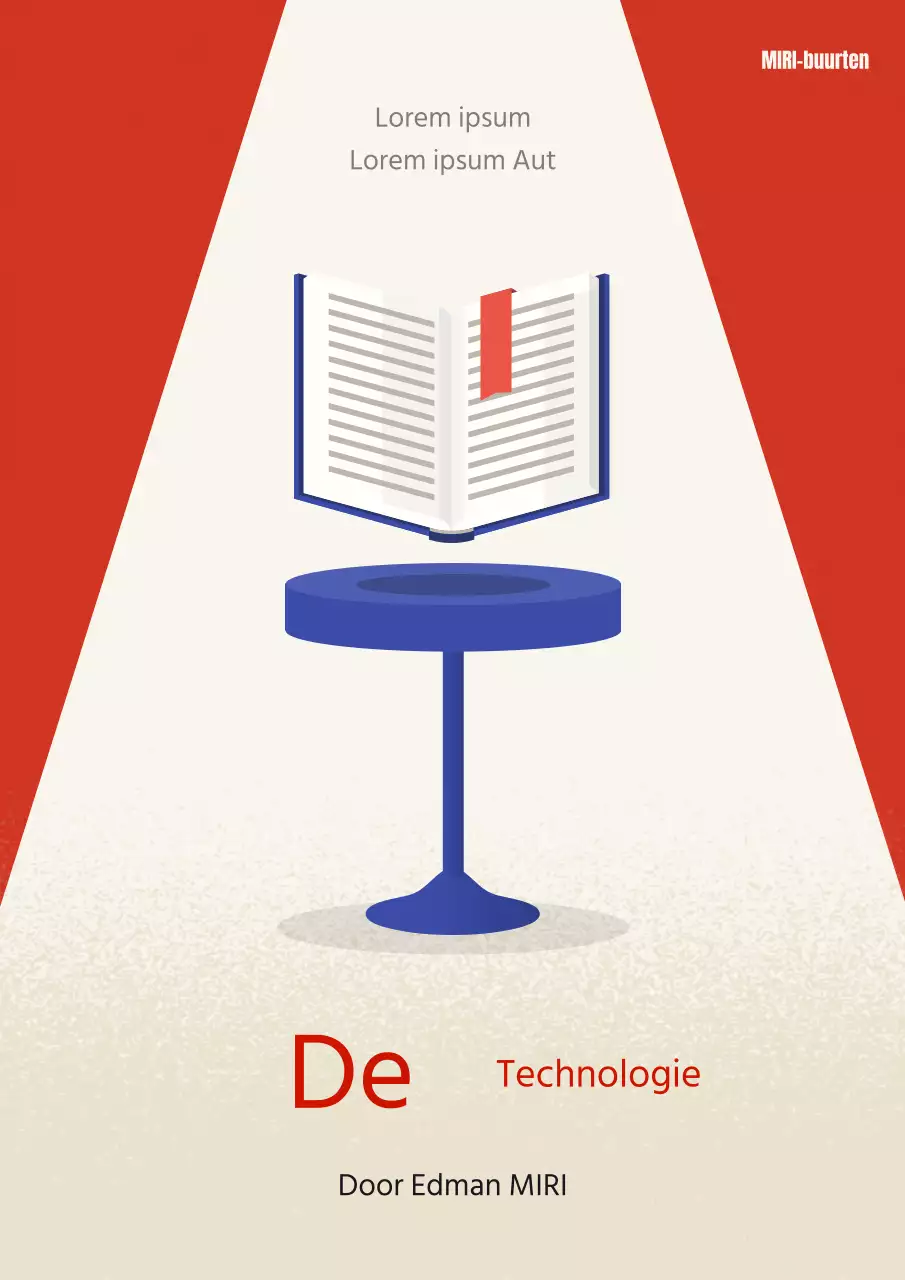 Eenvoudige, snel leesbare technische omslag in rood en blauw