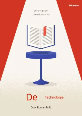 Eenvoudige, snel leesbare technische omslag in rood en blauw