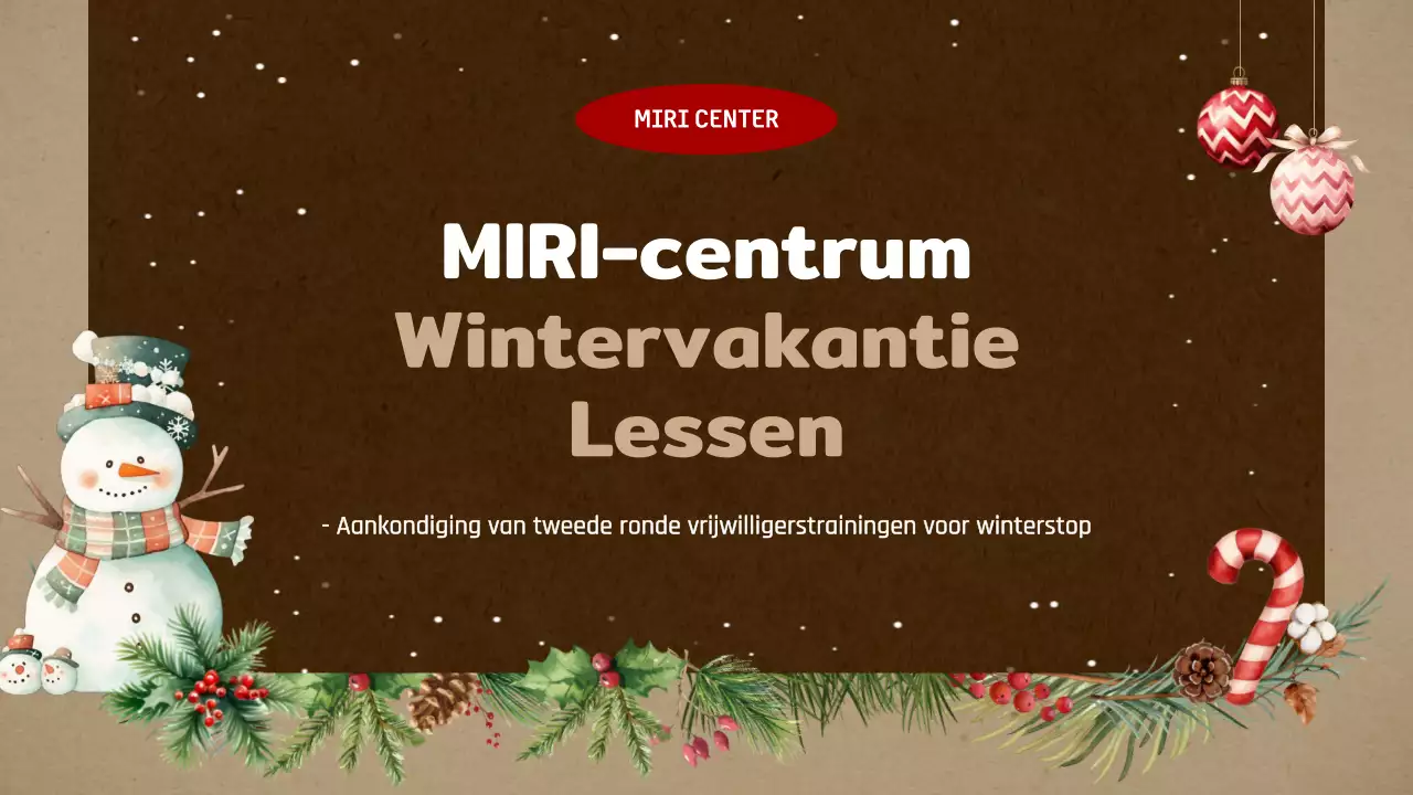 Vintage bruin en beige trainingsgids voor vrijwilligers tijdens de wintervakantie