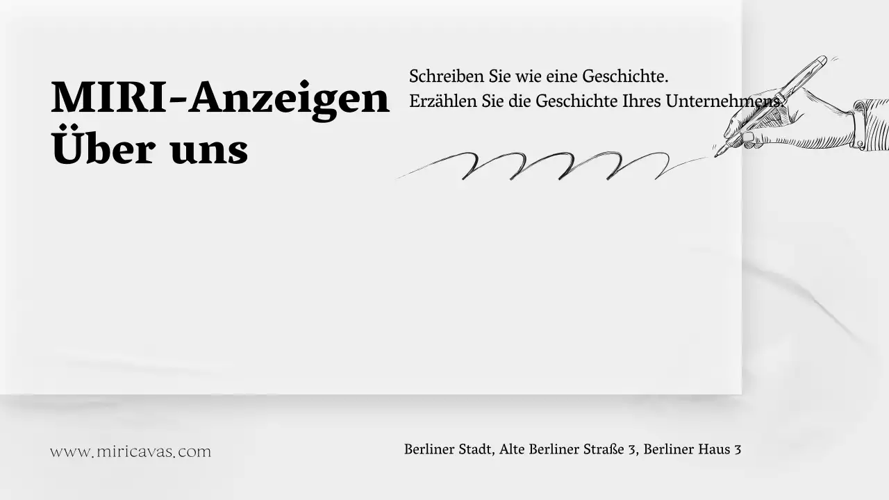 Ein einfaches, graues, erzählendes Unternehmensprofil