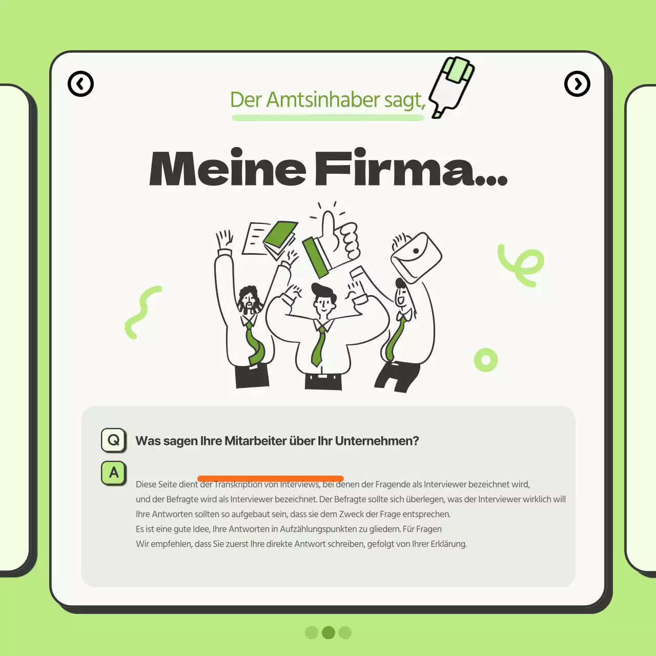 Einfache Firmenwerbung in Chartreuse und Orange