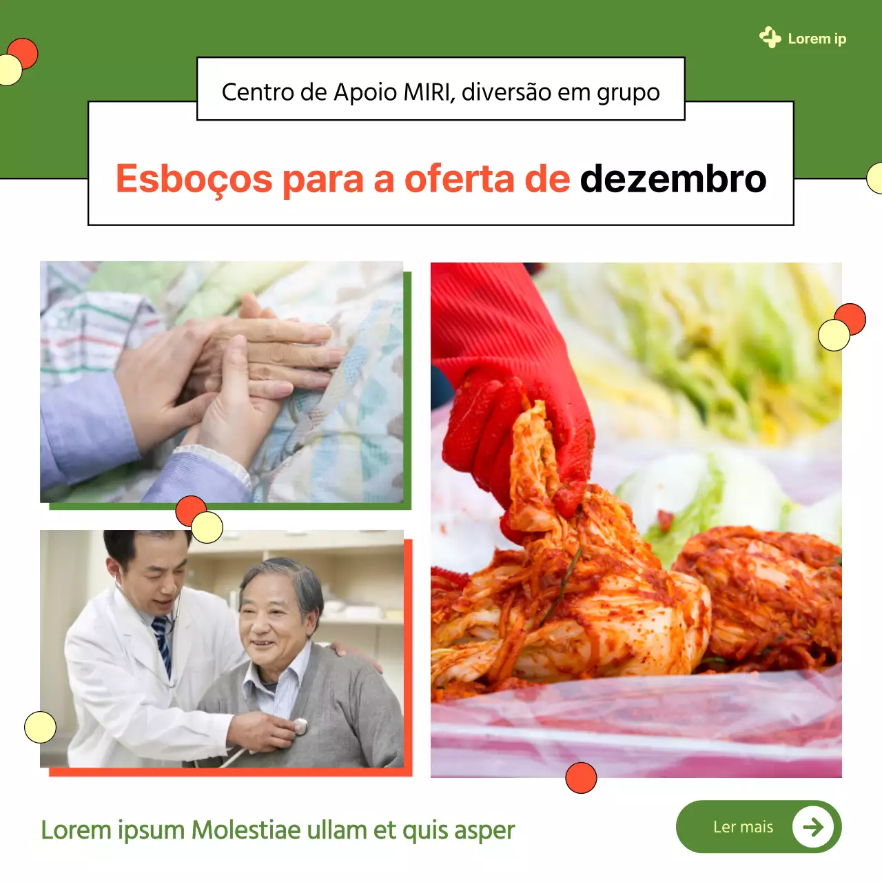 O boletim informativo de eventos acolhedor do edifício de bem-estar laranja e caqui
