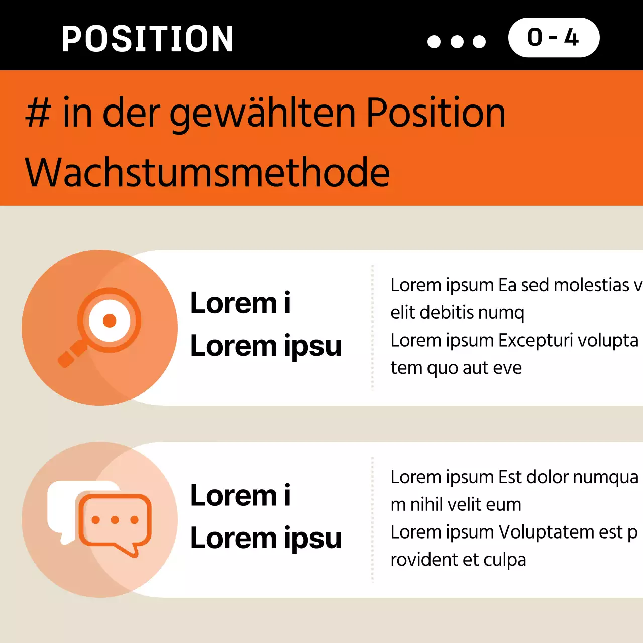 Einfacher Businessplan in Orange und Beige