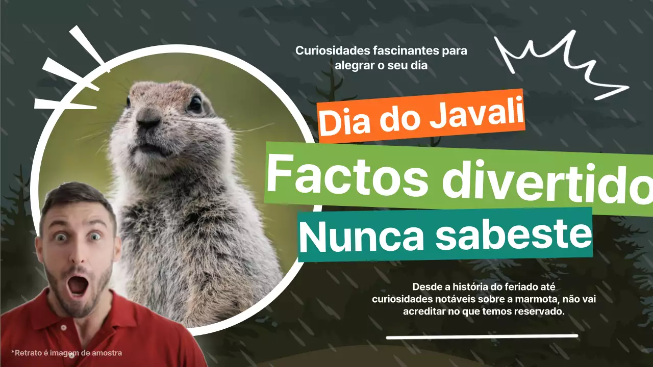 Verde e laranja Flashy Groundhog Day Fun Facts Introdução