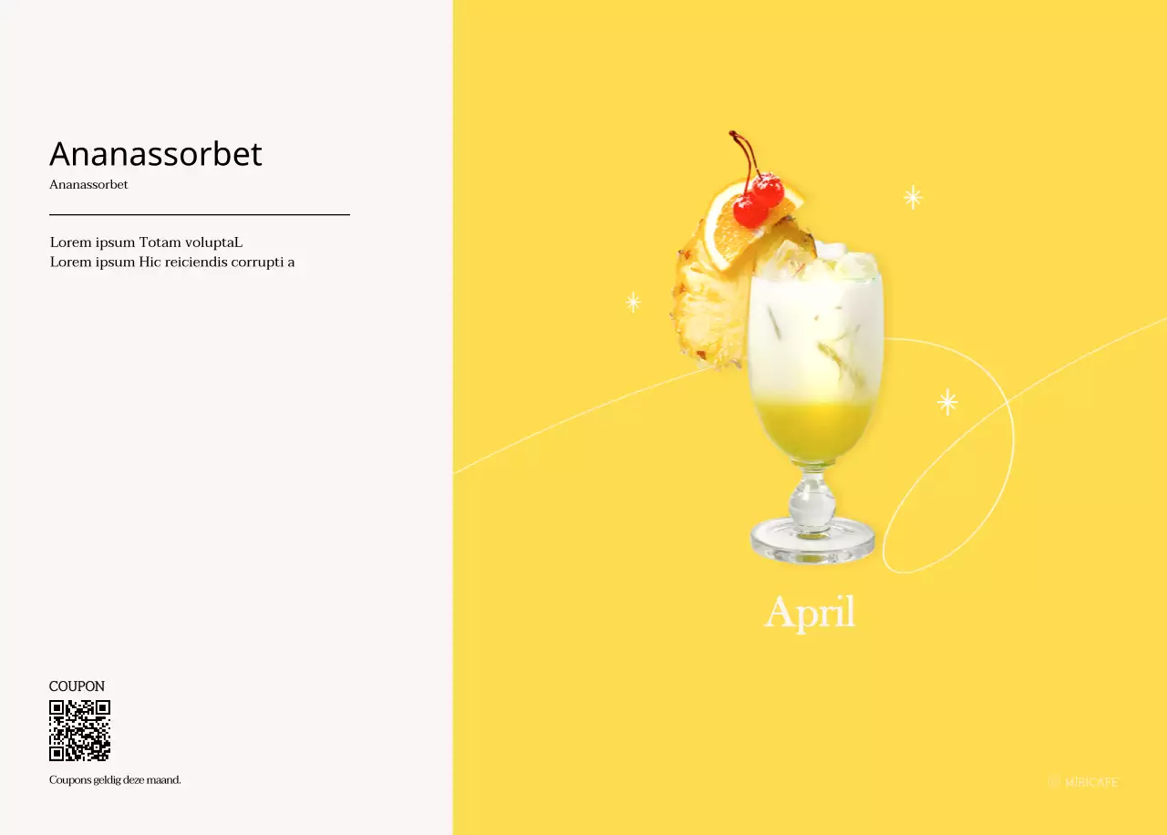 Cafékalender met aanbevelingen voor de drank van de maand