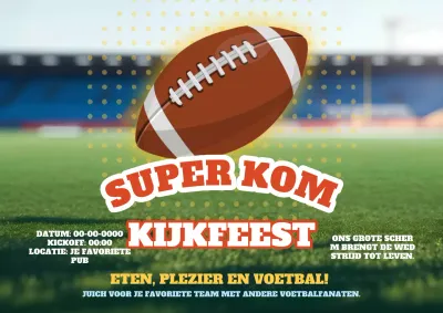 Groen en rood klassieke uitnodiging voor Super Bowl kijkfeest