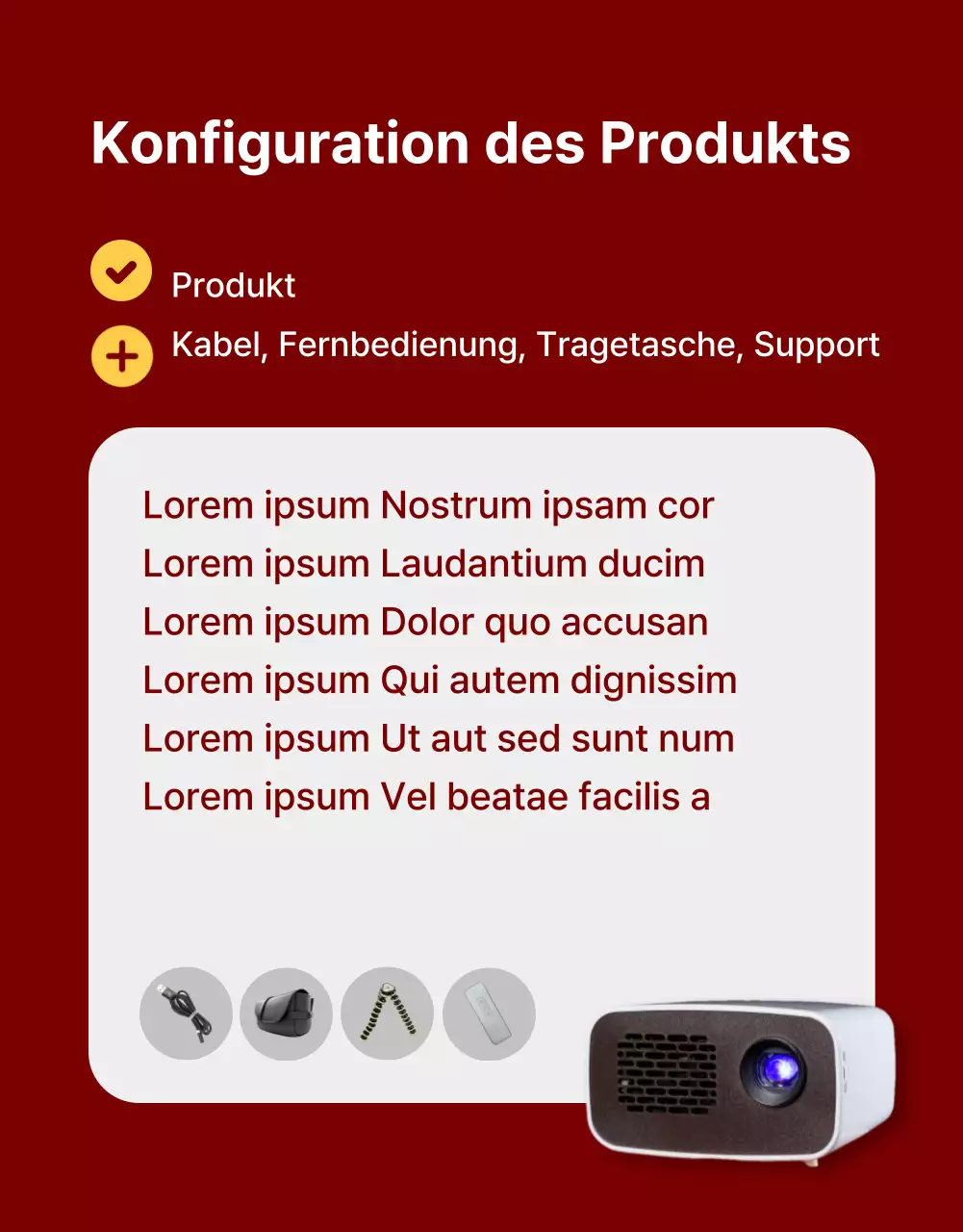 Rote, einfache Elektronik-Produktbeschreibung