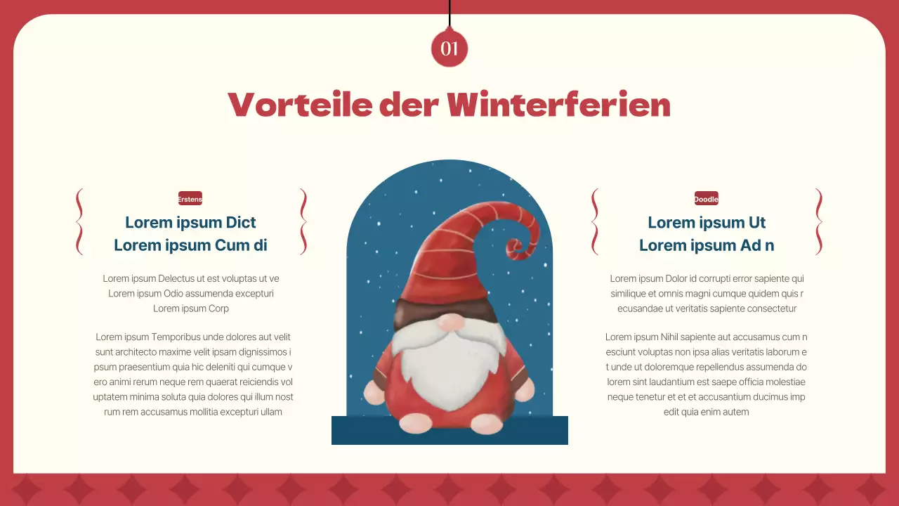 Eine Einführung in den Crashkurs für den Winter in Rot und Marineblau