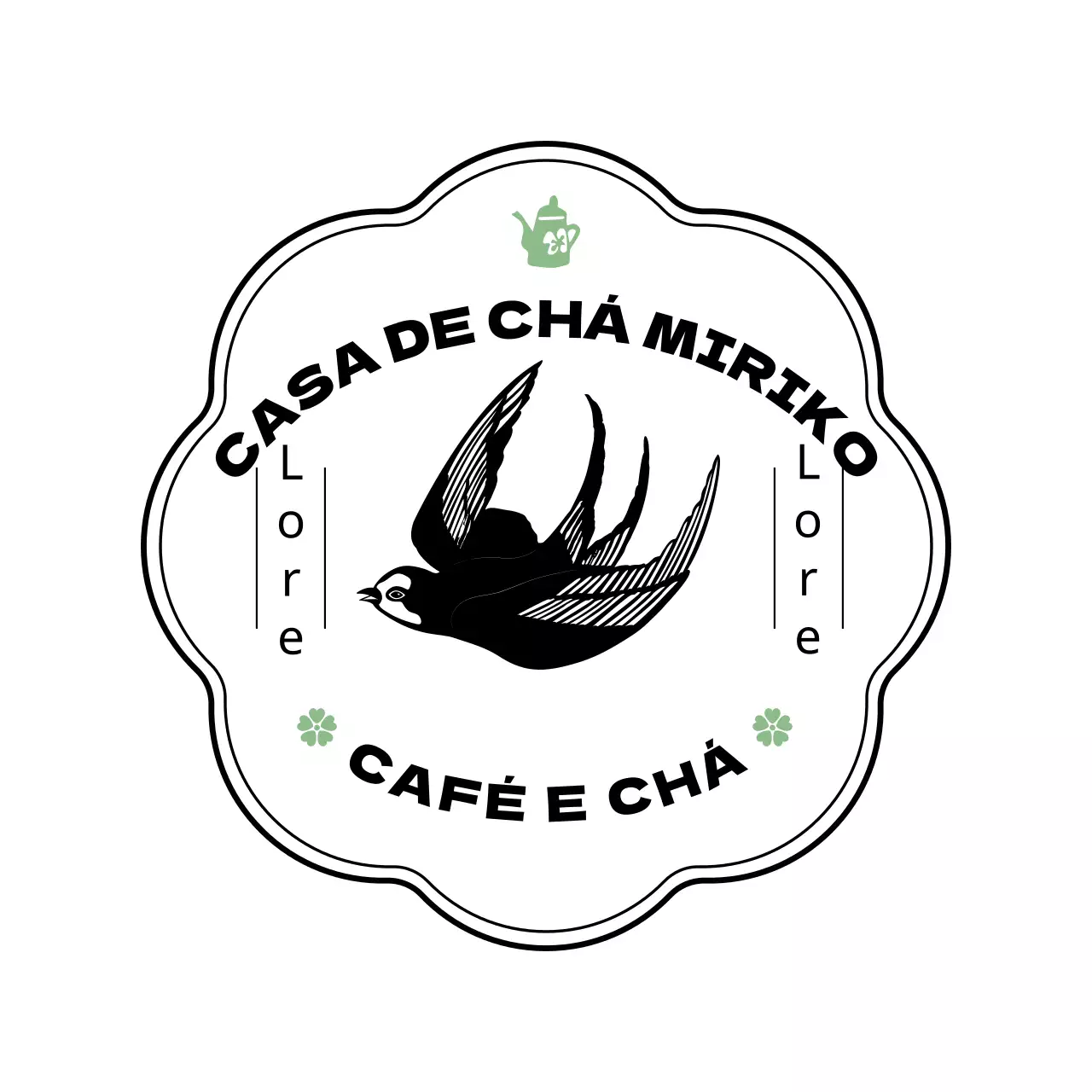 Uma casa de chá retro com ilustrações de conceitos tradicionais