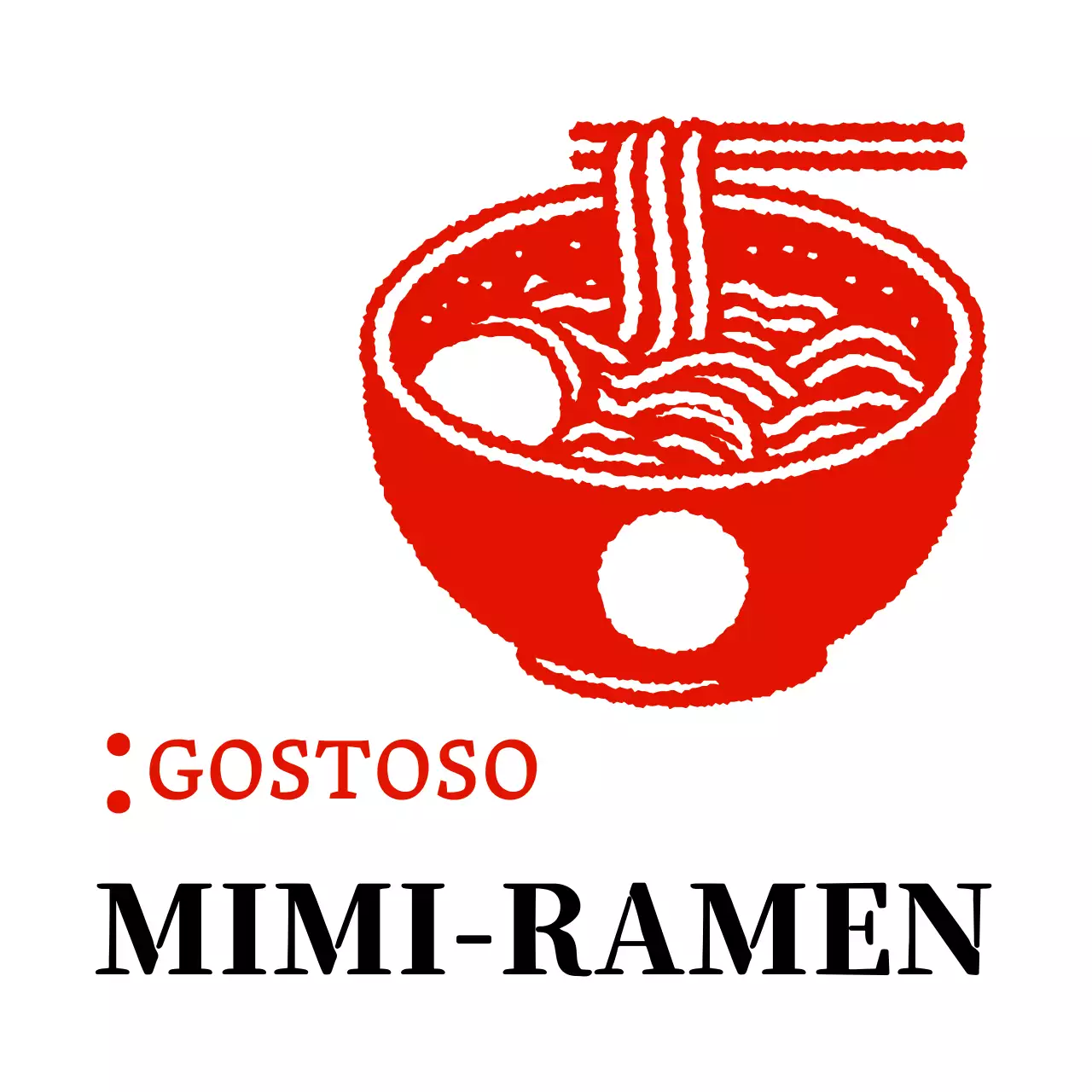 Sinal de loja de ramen com um aspeto de selo vintage