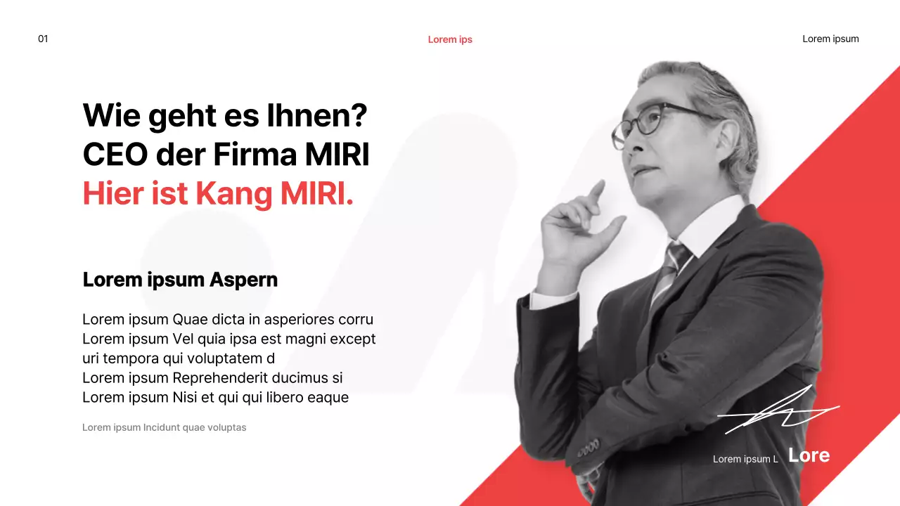 Einfacher Leistungsbericht zum Jahresende mit roten Akzenten