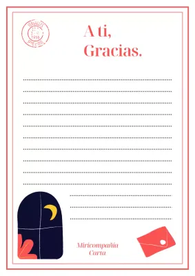 Carta de invitación sencilla en rojo y azul marino