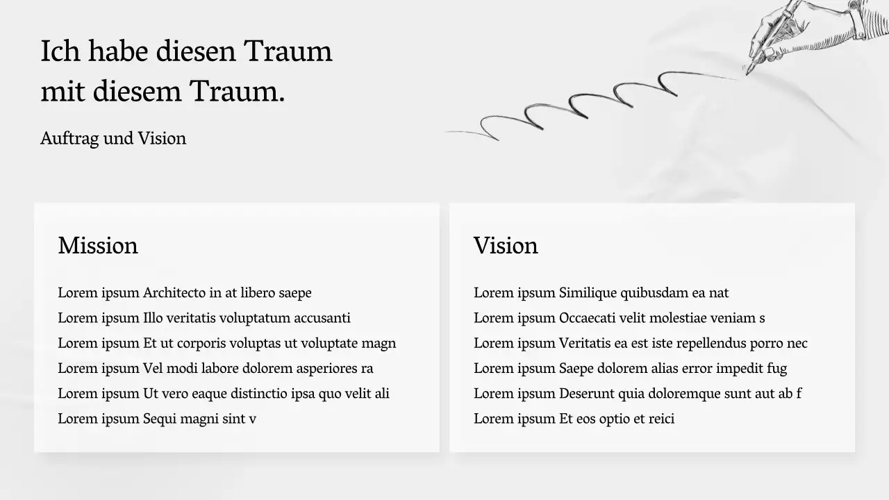 Ein einfaches, graues, erzählendes Unternehmensprofil