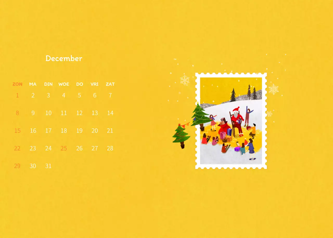 Stempelillustraties met een warm concept