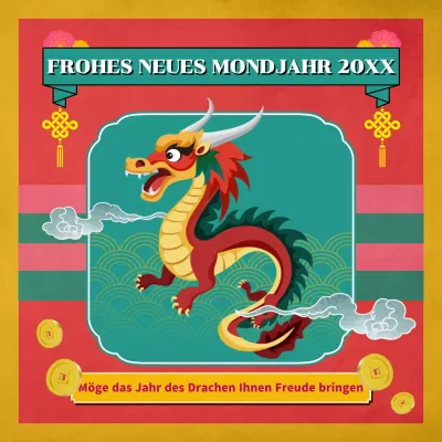 Rote und gelbe traditionelle Werbung für das Mondneujahrsfest