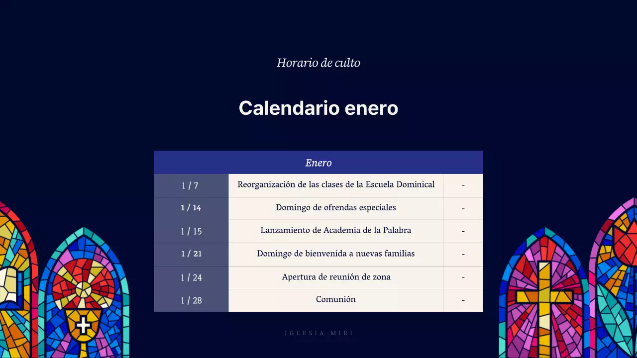 Guía de servicios religiosos sencillos en azul marino y beige
