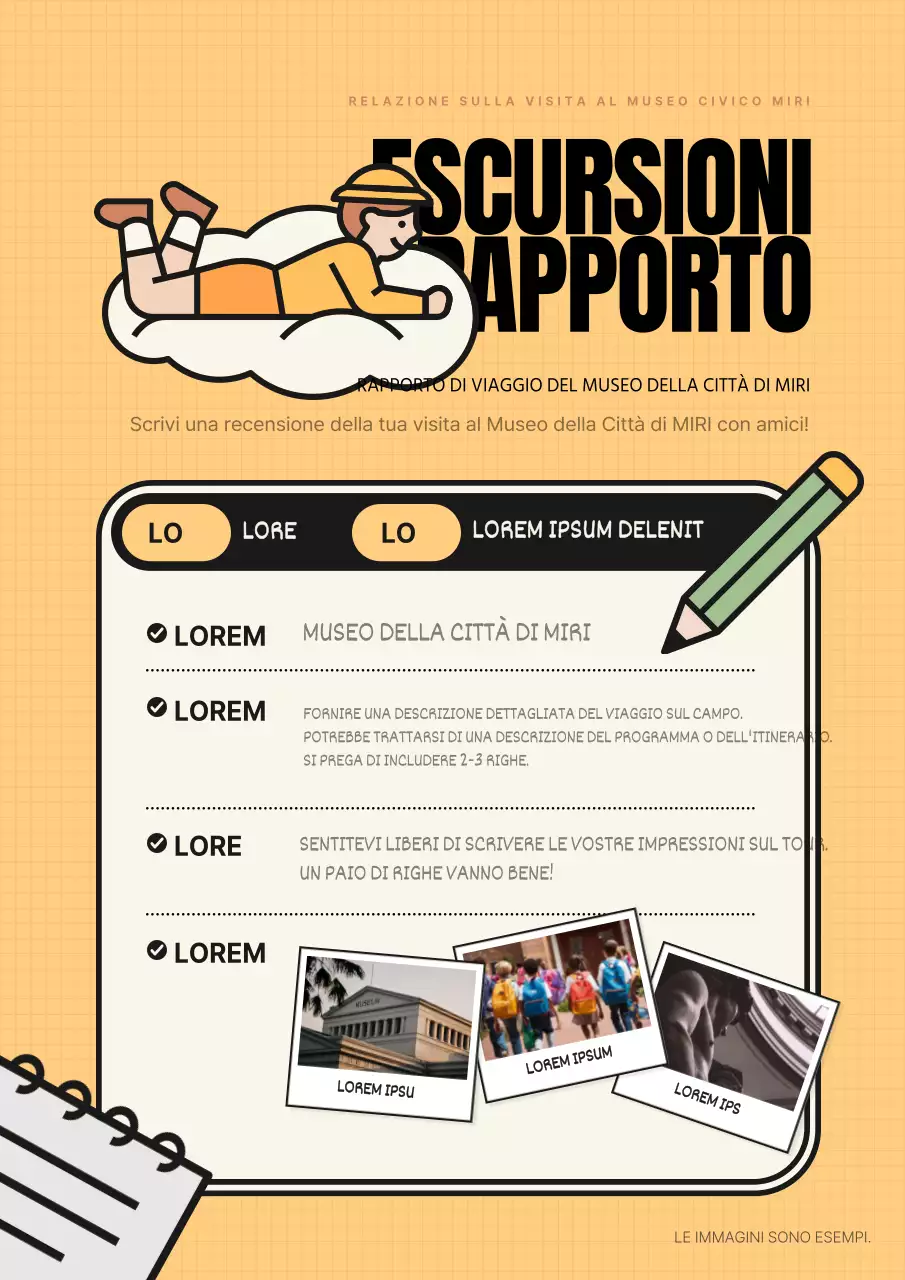 Un bel resoconto di gita in giallo e nero