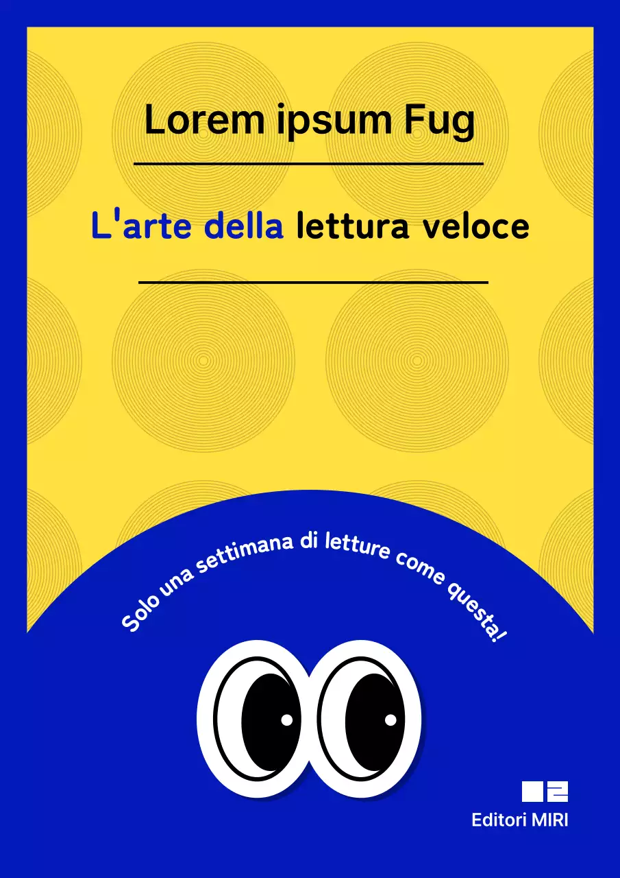 Copertina minimalista del libro sulle abilità di lettura veloce in giallo e blu