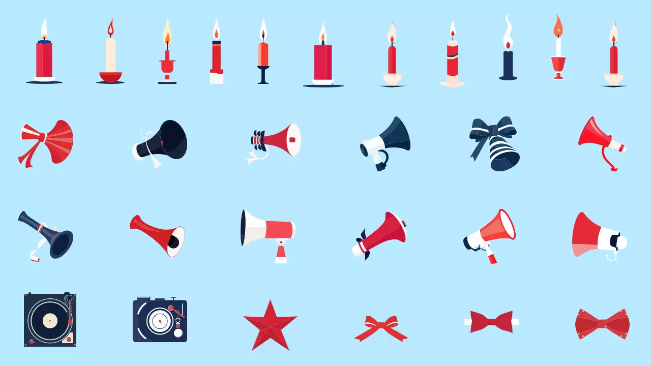 Collezione di elementi per le feste di buon anno