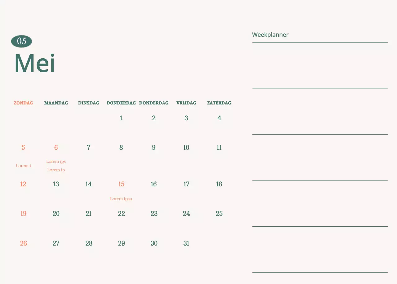 Cafékalender met aanbevelingen voor de drank van de maand