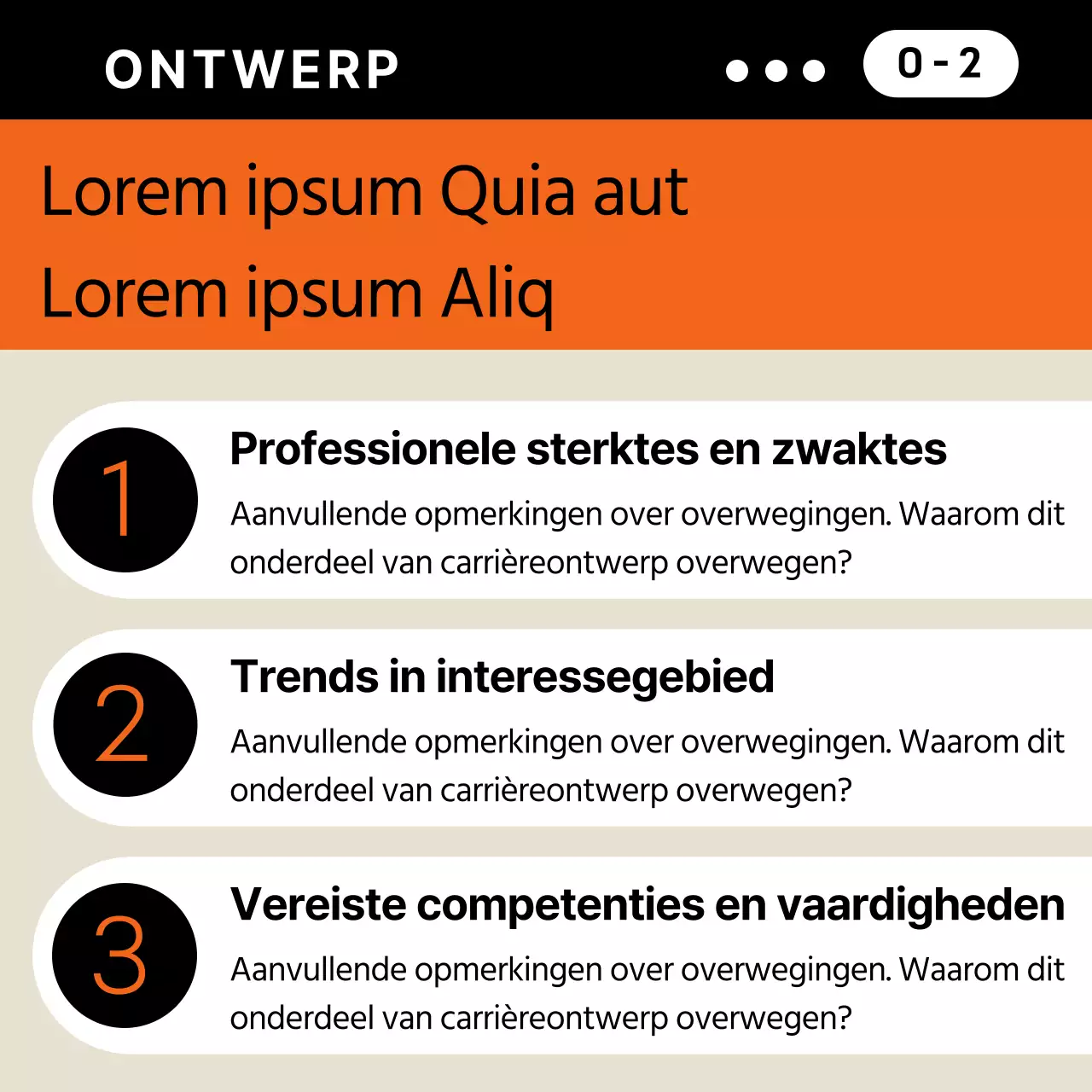 Eenvoudig businessplan in oranje en beige