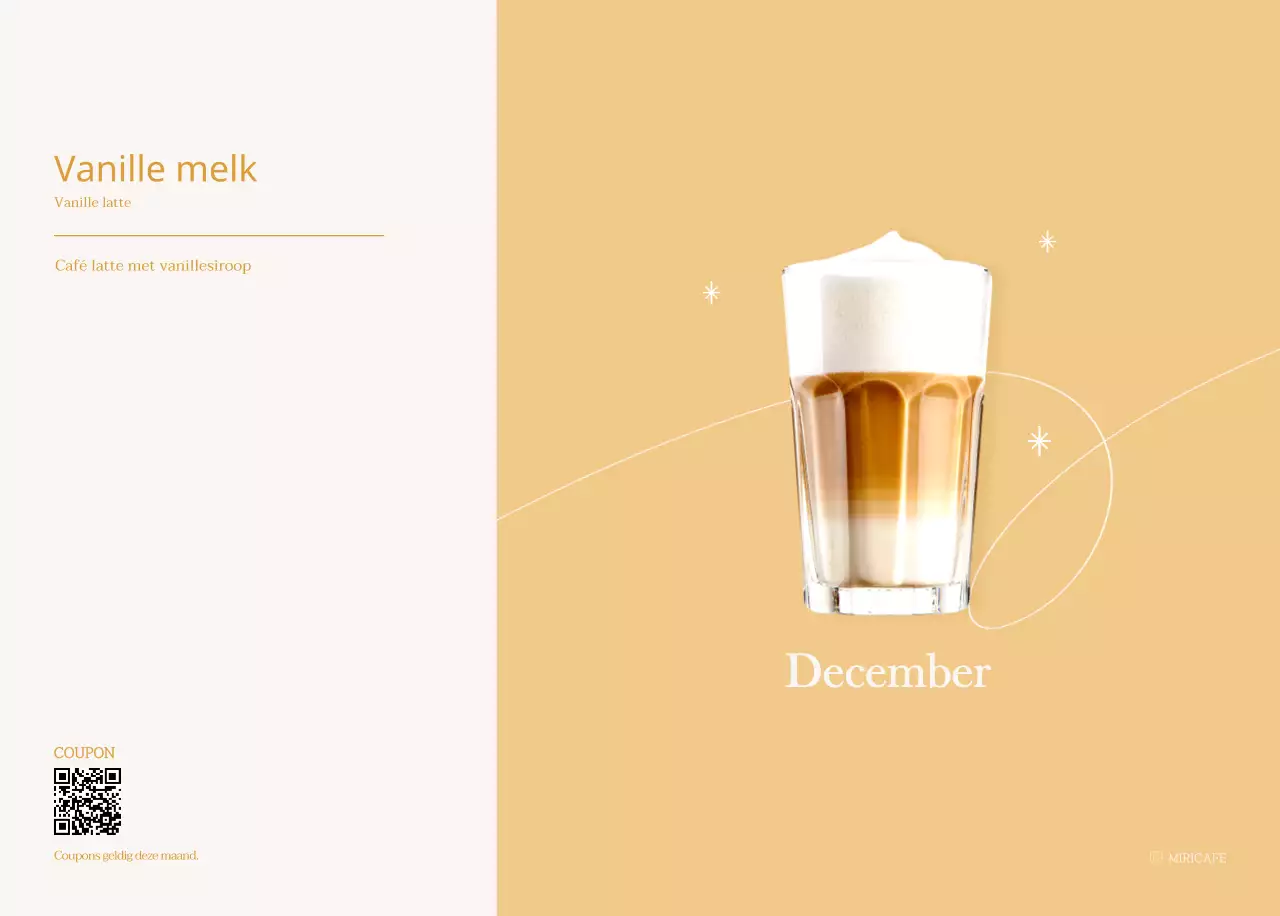 Cafékalender met aanbevelingen voor de drank van de maand