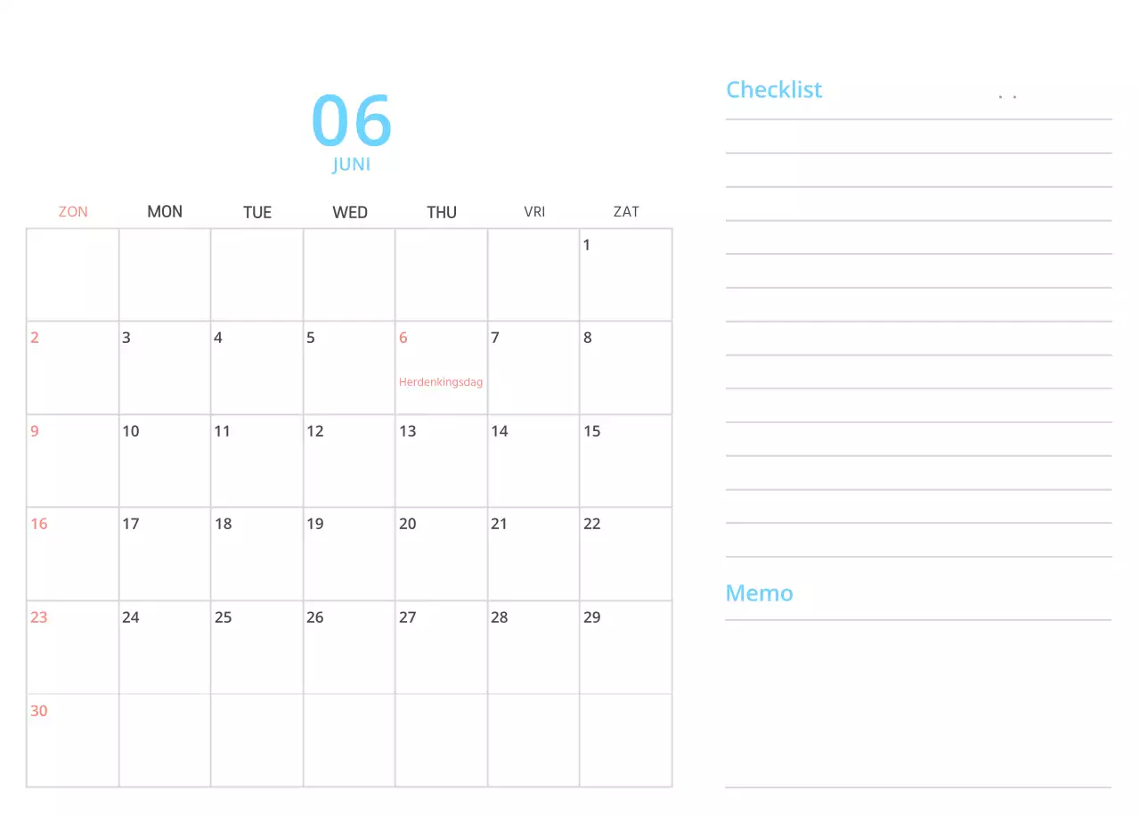 Schattige geïllustreerde groene bureaukalender met familiethema