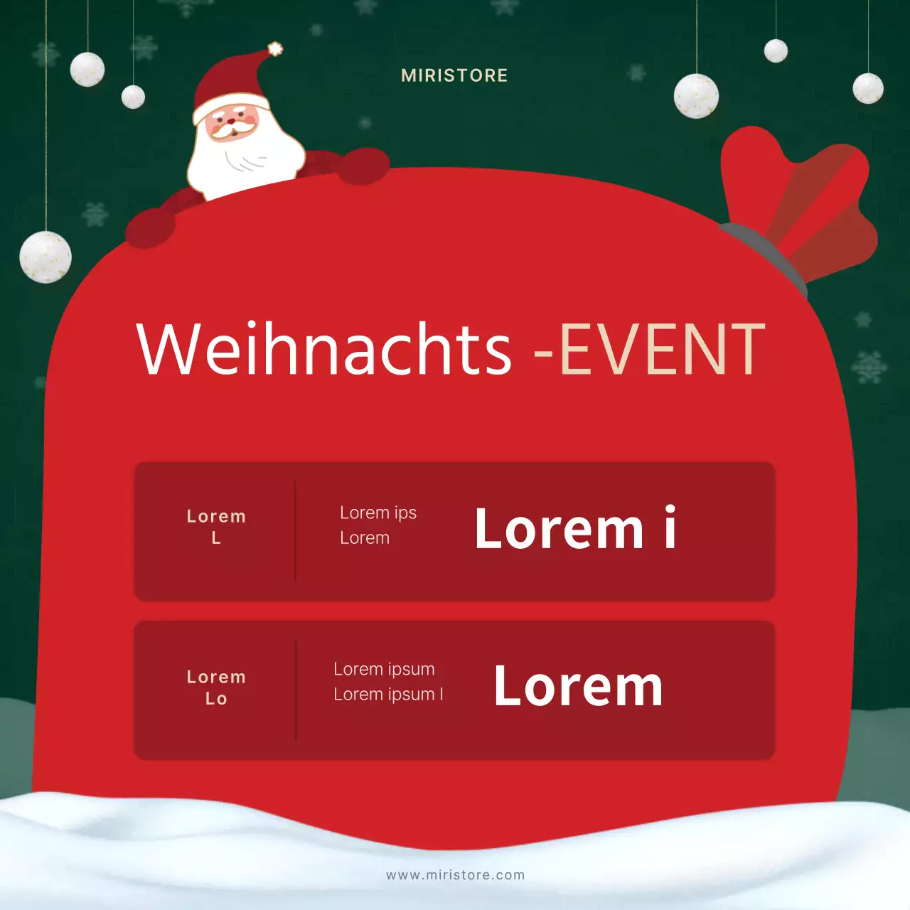 Ein roter und grüner Marketingauftrag zu Weihnachten