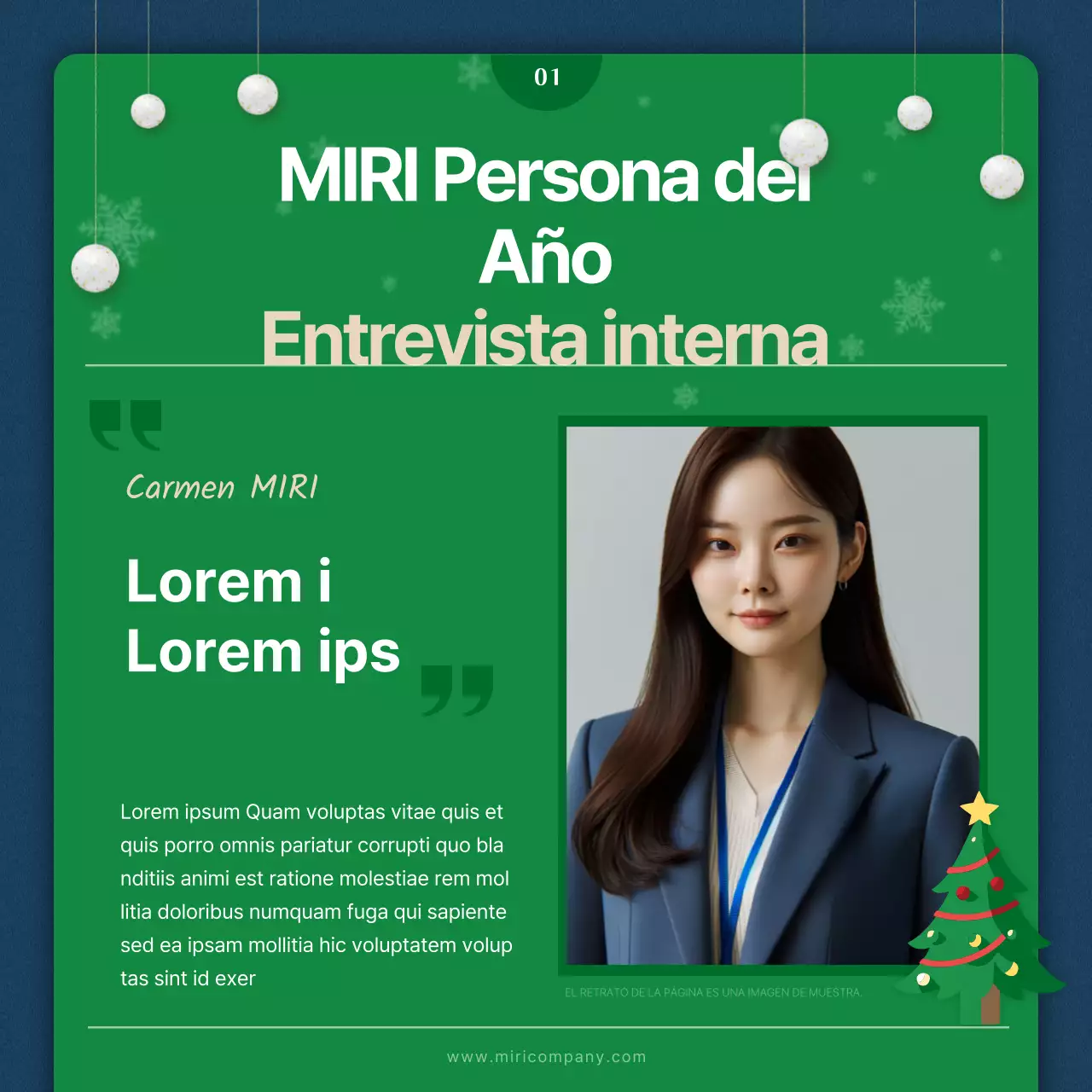 Introducción al boletín interno navideño rojo y verde
