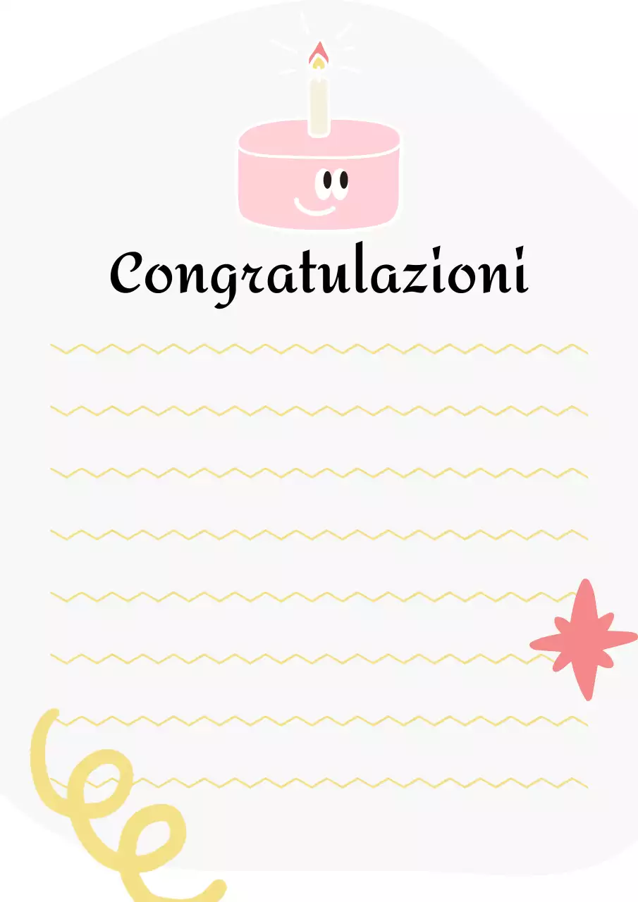Invito di compleanno semplice in rosa e grigio