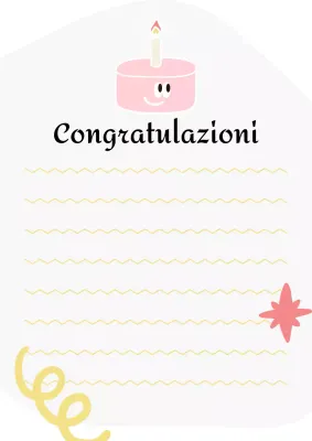 Invito di compleanno semplice in rosa e grigio