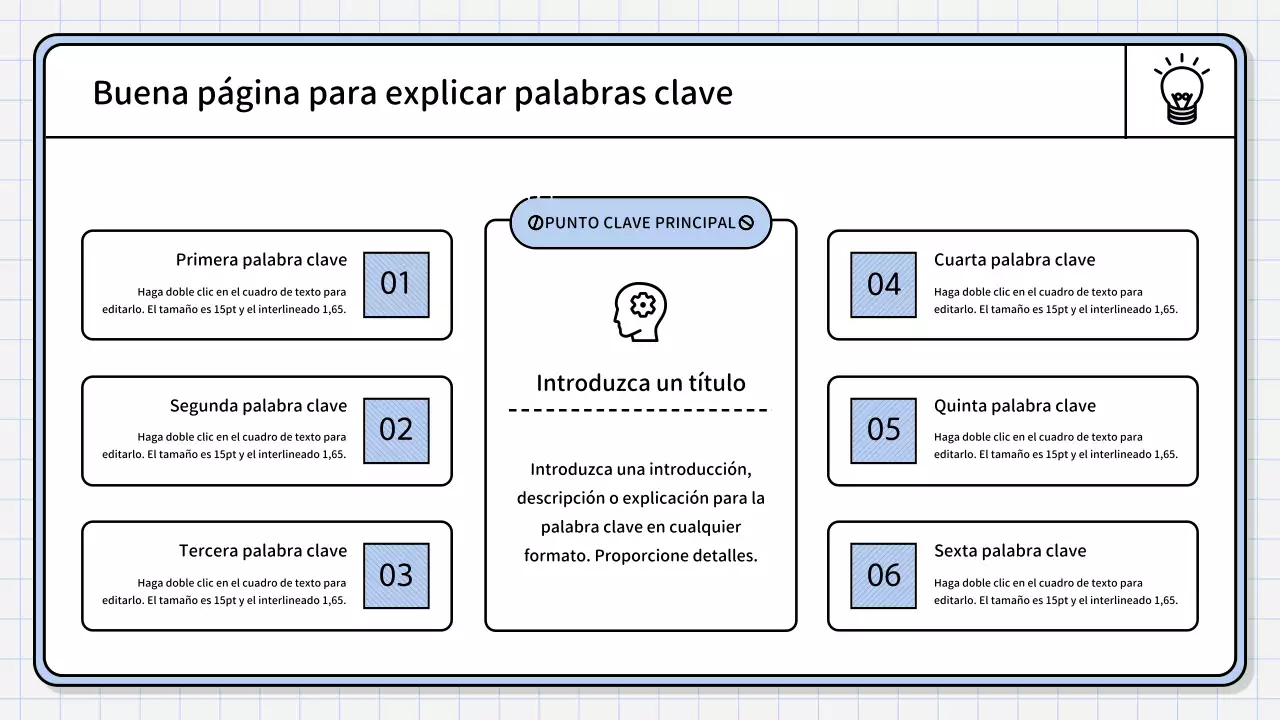 Un sencillo informe de síntesis de color azul claro